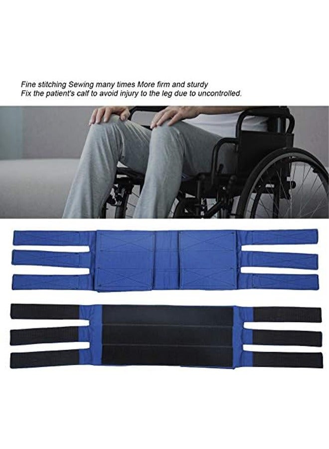 جي أس حزام تثبيت ساق الكراسي ذات العجلات، مسند تثبيت الأقدام للكراسي ذات العجلات، شرائط حزام دعم أقدام النقل الآمن القابلة للضبط لملحقات كبار السن والمعوقين، حزام دعم القدم الطبية (أزرق) - Image 3