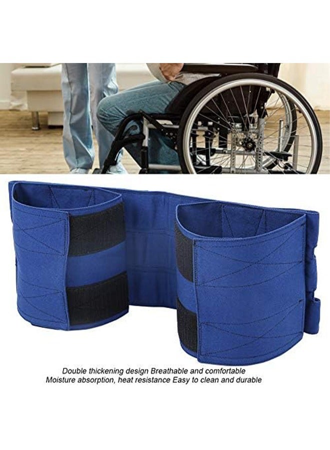 جي أس حزام تثبيت ساق الكراسي ذات العجلات، مسند تثبيت الأقدام للكراسي ذات العجلات، شرائط حزام دعم أقدام النقل الآمن القابلة للضبط لملحقات كبار السن والمعوقين، حزام دعم القدم الطبية (أزرق) - Image 4