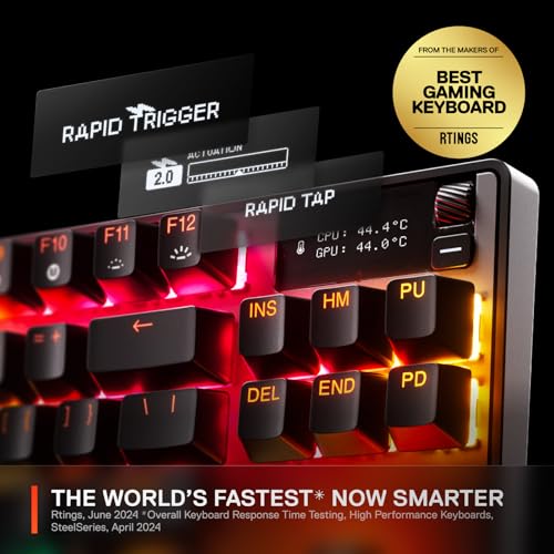 SteelSeries Apex Pro TKL Wireless Gen 3 OmniPoint 3.0 HyperMagnetic Switches — Adjustable Actuation — Rapid Trigger — Game-Ready Presets — Protection Mode — Rapid Tap/SOCD — Dual Wireless — OLED - Image 2