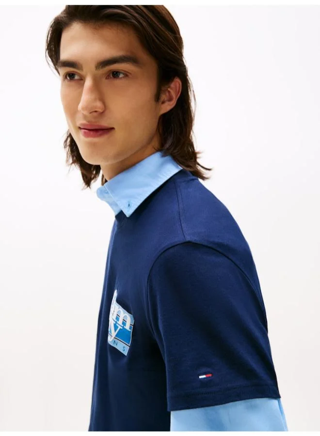 TOMMY JEANS Flag Logo Jersey Crew Neck T-Shirt