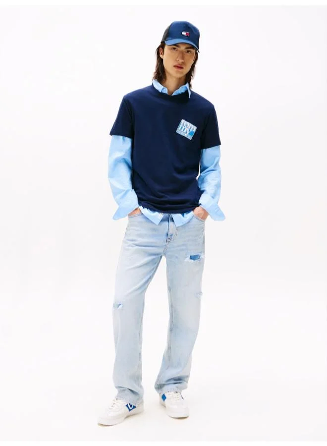 TOMMY JEANS Flag Logo Jersey Crew Neck T-Shirt
