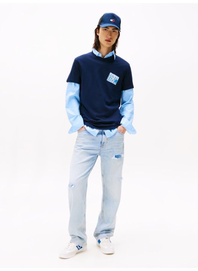 TOMMY JEANS Flag Logo Jersey Crew Neck T-Shirt - Image 4