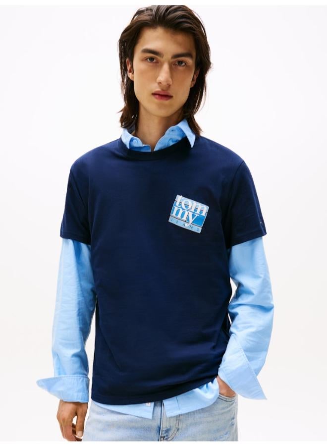 TOMMY JEANS Flag Logo Jersey Crew Neck T-Shirt - Image 1