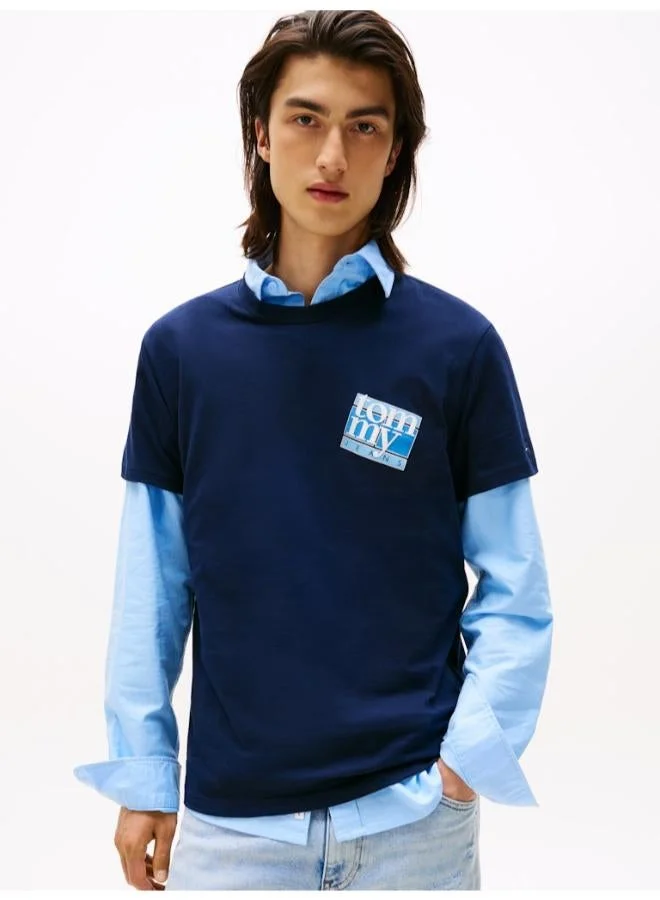 Flag Logo Jersey Crew Neck T-Shirt