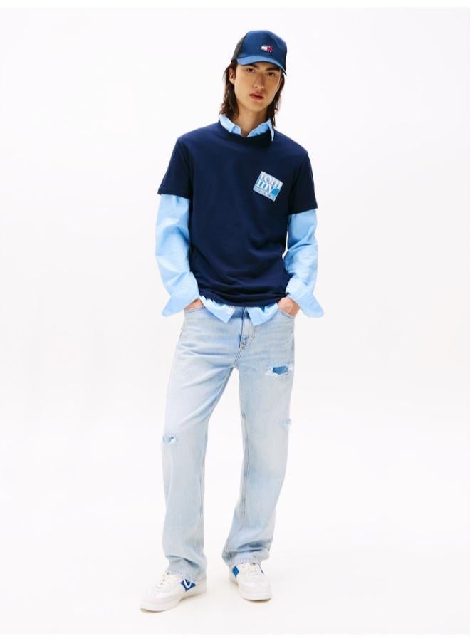 TOMMY JEANS Flag Logo Jersey Crew Neck T-Shirt - Image 4