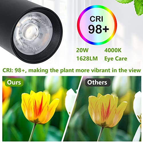 HMVPL Grow Lights Stand for Indoor Plants Full Spectrum Tall Plant Light for Indoor Growing with 20W COB Plant Light Bulb,4/8/12H Timer, Led Growth Floor Lamp for Large Plant Seedling(6 Level Height) - Image 4