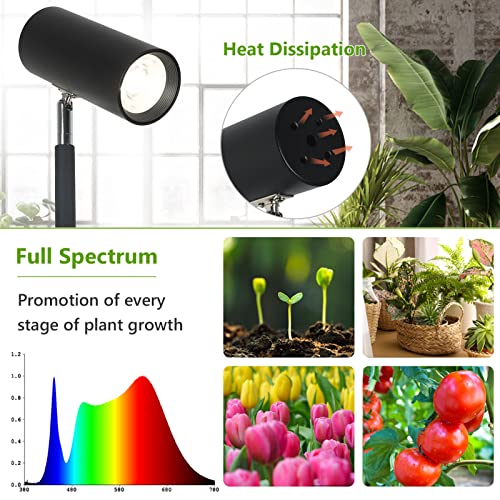 HMVPL Grow Lights Stand for Indoor Plants Full Spectrum Tall Plant Light for Indoor Growing with 20W COB Plant Light Bulb,4/8/12H Timer, Led Growth Floor Lamp for Large Plant Seedling(6 Level Height) - Image 3