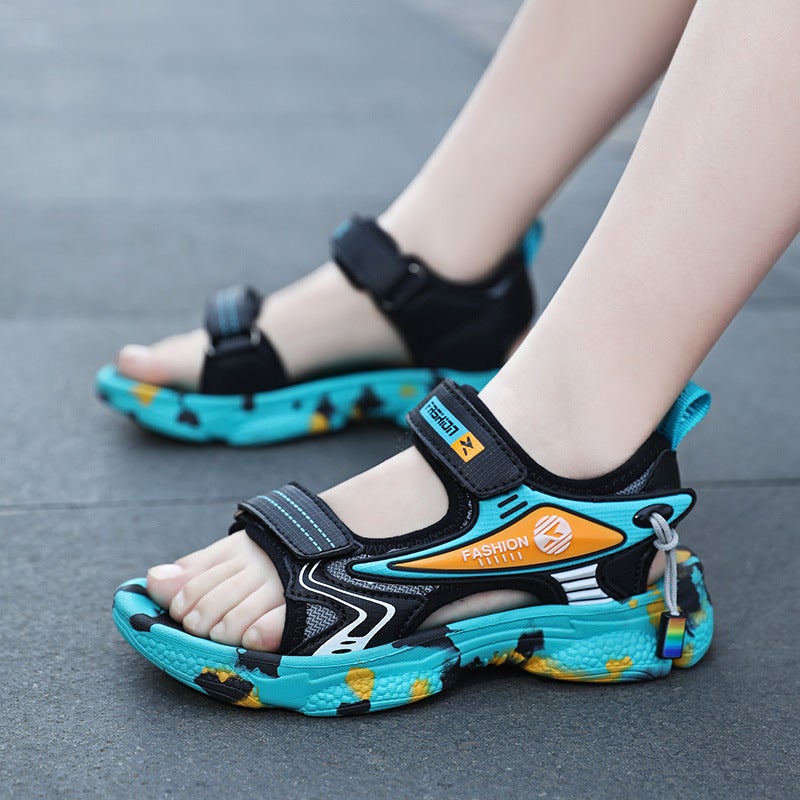 Girls' Sandals 2024 Summer Non-Slip Large Children Girls' Open Toe Non-Slip Breathable Sports Soft Sole Children'S Beach Shoes - Image 5