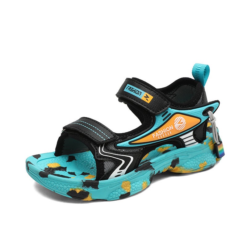 Girls' Sandals 2024 Summer Non-Slip Large Children Girls' Open Toe Non-Slip Breathable Sports Soft Sole Children'S Beach Shoes - Image 1