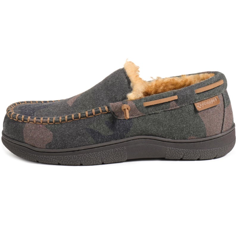 Zigzagger Men's Moccasin Slippers Memory Foam House Shoes, Indoor and Outdoor Warm Loafer Slippers(Camouflage,9) - Image 3