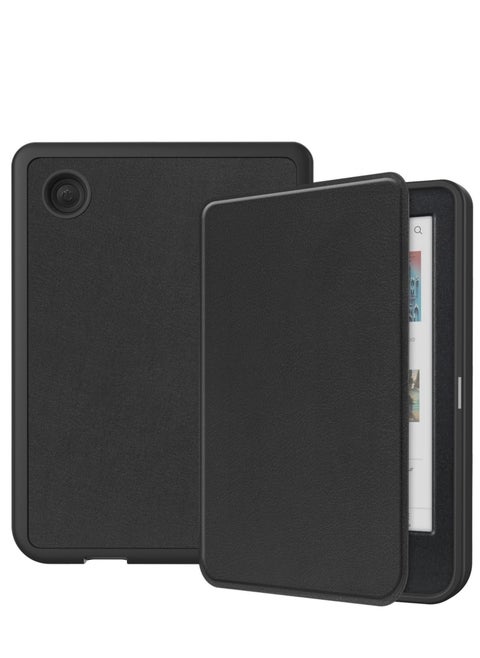 Case for Kobo Clara Colour 6.0inch 2024 Released with Auto Sleep/Wake Soft TPU Matte Back Cover Slim Lightweight Shell Protective Smart Cover for Kobo Clara BW 6inch Case -Black