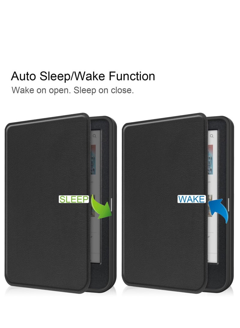 Generic - Case for Kobo Clara Colour 6.0inch 2024 Released with Auto Sleep/Wake Soft TPU Matte Back Cover Slim Lightweight Shell Protective Smart Cover for Kobo Clara BW 6inch Case -Black - Image 1