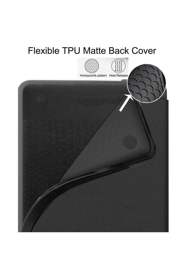 Generic - Case for Kobo Clara Colour 6.0inch 2024 Released with Auto Sleep/Wake Soft TPU Matte Back Cover Slim Lightweight Shell Protective Smart Cover for Kobo Clara BW 6inch Case -Black - Image 1