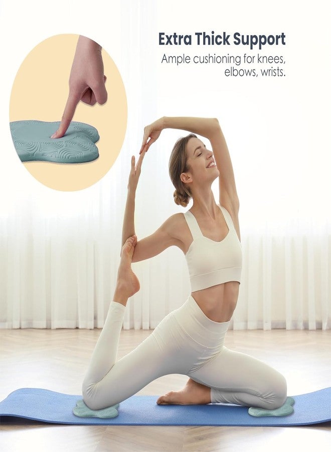 وسادة ركبة يوغا احترافية من FirstFit، وسادة سميكة للغاية للمرفقين لتمارين البيلاتس والبلانك والتأمل، وسادة حماية للمفاصل مضادة للانزلاق، عبوة من قطعتين - أزرق - (المقاس - 7.8 بوصة طول × 7.8 بوصة عرض × 0.78 بوصة سمك) - Image 2