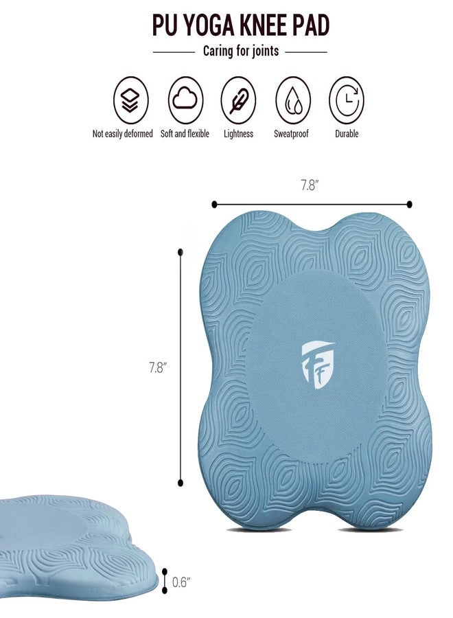 وسادة ركبة يوغا احترافية من FirstFit، وسادة سميكة للغاية للمرفقين لتمارين البيلاتس والبلانك والتأمل، وسادة حماية للمفاصل مضادة للانزلاق، عبوة من قطعتين - أزرق - (المقاس - 7.8 بوصة طول × 7.8 بوصة عرض × 0.78 بوصة سمك) - Image 4