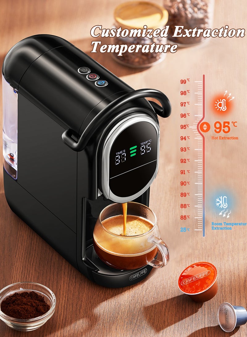 Cafelffe New 4-In-1 Automatic Capsule Coffee Machine With Temperature And Coffee Volume Adjustment Hot Cold Brew Espresso Coffee Maker Compatible With Larger Cup Size 1450W Black - Image 2