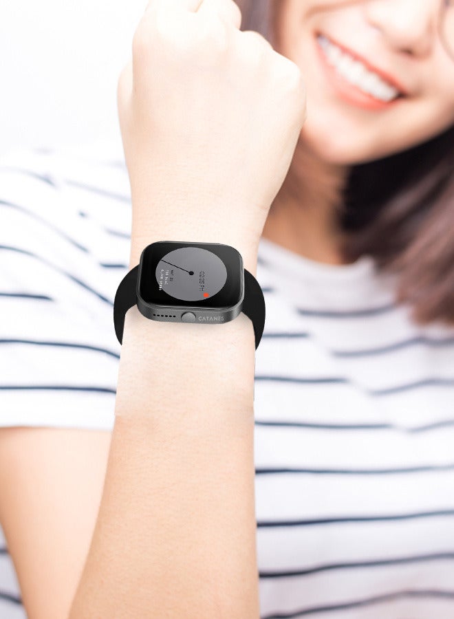 CATANES [for Nothing Watch Pro] 22mm Silicone Band Women Men Soft Silicone Sport Wristbands Replacement Strap Black - Image 3