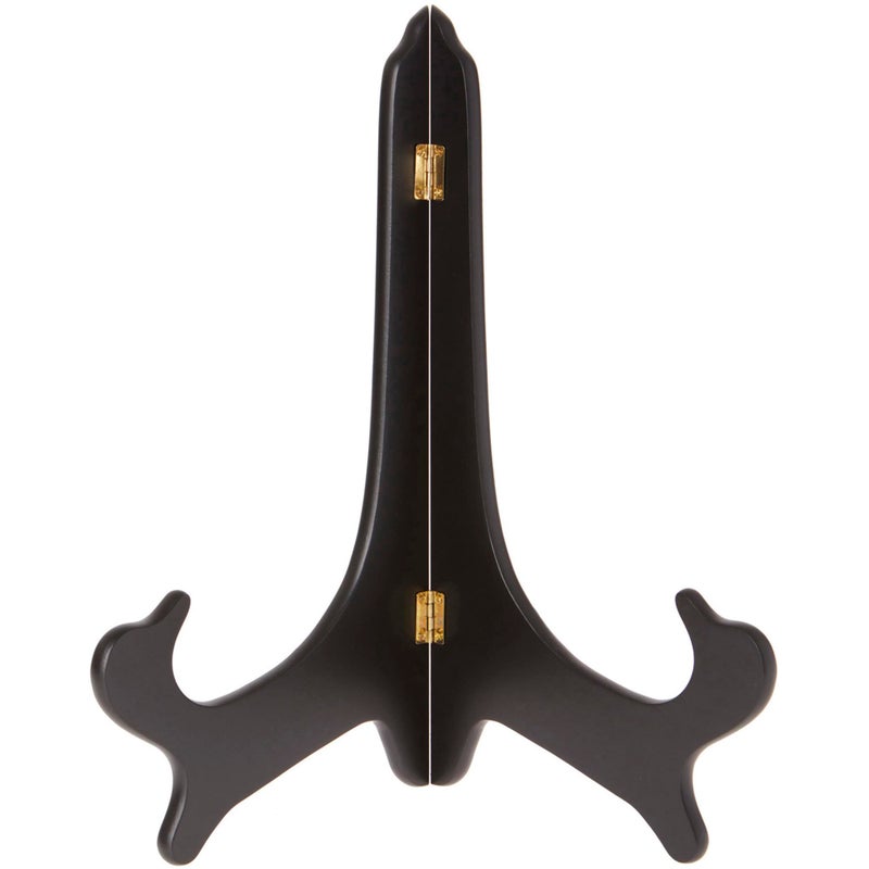 Bards Hinged Black MDF Wood Plate Stand 14 H x 11 W x 8 D For 13 to 17 Plates