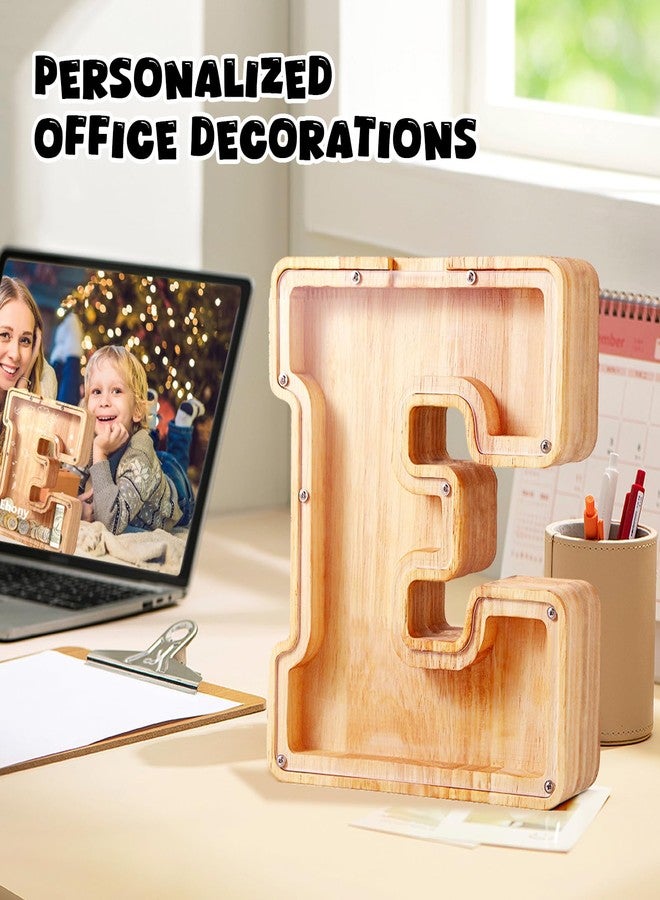 UBeesize Wooden Letter Piggy Bank for Boys Girls,26 Personalized Alphabet Money Bank,Coin Bank Birthday Gift for Kids,Children's Gift (J) - Image 4