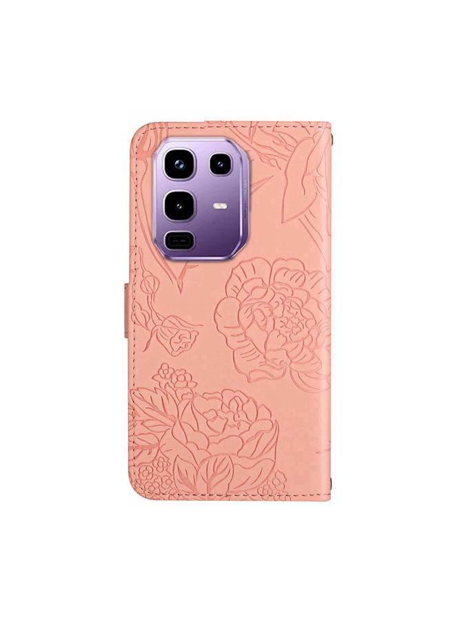 Zaboon Case For Infinix Note 50 Pro 4G / Note 50 4G Skin Feel Butterfly Embossed Flip Leather Phone Case - Image 3