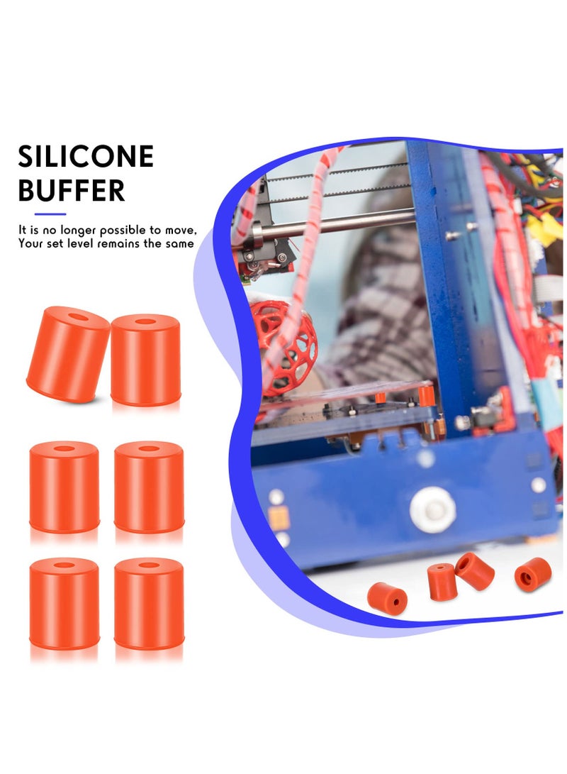 Zikra 3D Printer Heat Bed Leveling Parts,12Pcs  Printer Hot Bed Mounts Column Stable Tool, Printer Parts Heat Buffer Silicone Heat Bed Parts Compatible with CR-10 Ender 3 Bottom Connect (Brown, 0.7 Inches) - Image 5