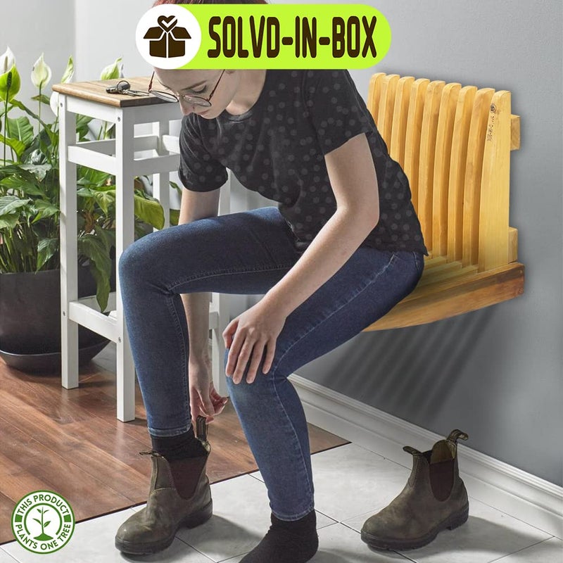 SOLVD-IN-BOX SOLVDINBOX Wall Mounted Foldable Chair Folding Seat Stool AntiSlip Safety Chair for Elder Wall Mounted Foldable Save Space for Children Wall Stool Safety Chair WallMounted Foldable Seating Chair - Image 5
