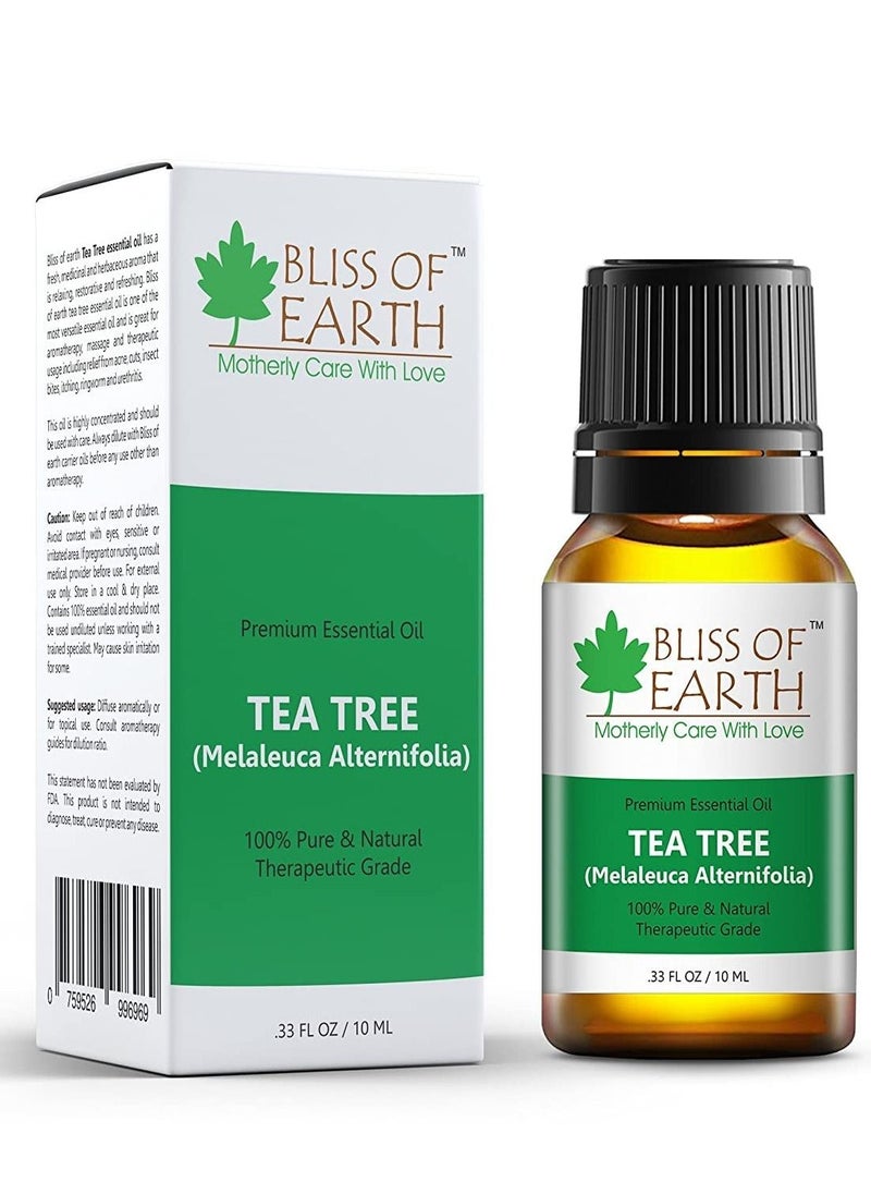 BLISS OF EARTH Bliss Of Earth Pure Australian Tea Tree Green & Lemongrass Essential Oils Combo 10ml For Mosquito & Bug Repelling Pack Of 2  - Image 3