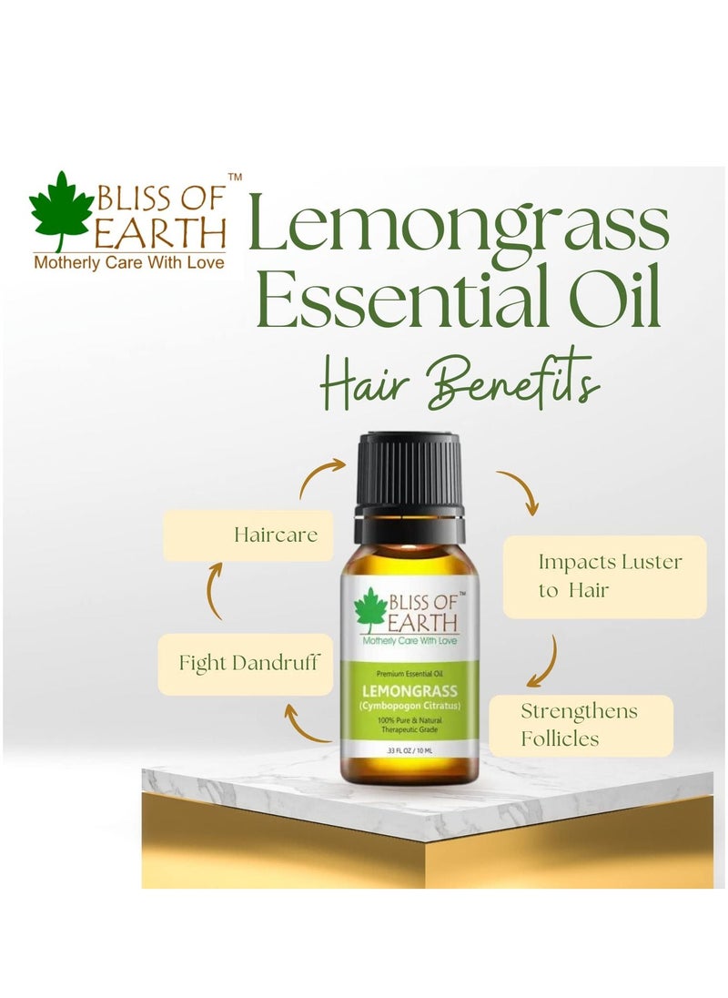 BLISS OF EARTH Bliss Of Earth Pure Australian Tea Tree Green & Lemongrass Essential Oils Combo 10ml For Mosquito & Bug Repelling Pack Of 2  - Image 5