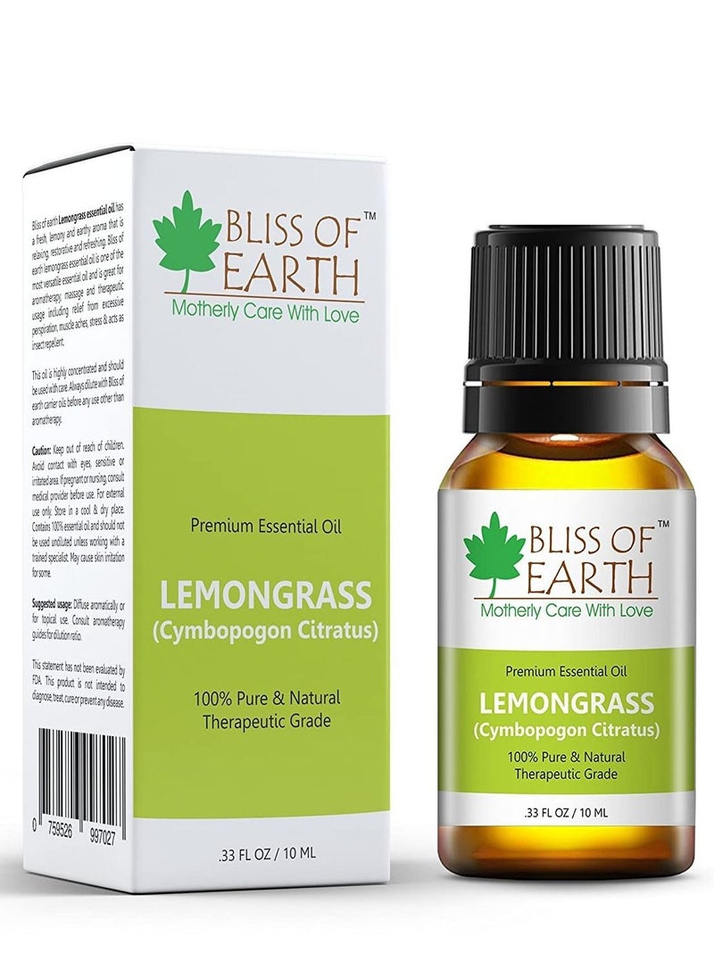 BLISS OF EARTH Bliss Of Earth Pure Australian Tea Tree Green & Lemongrass Essential Oils Combo 10ml For Mosquito & Bug Repelling Pack Of 2  - Image 2