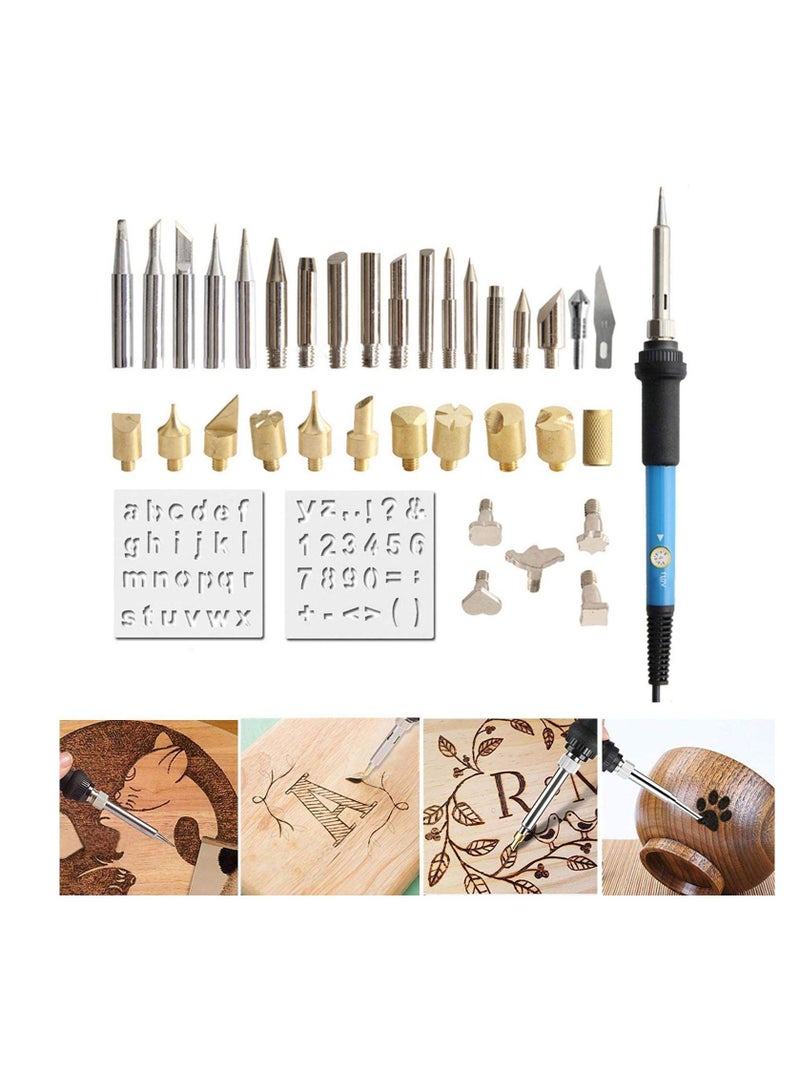 40PCS Soldering Iron Kit Wood Burning Pen Set Electric Soldering Iron Carving Pyrography Tools  - Image 3