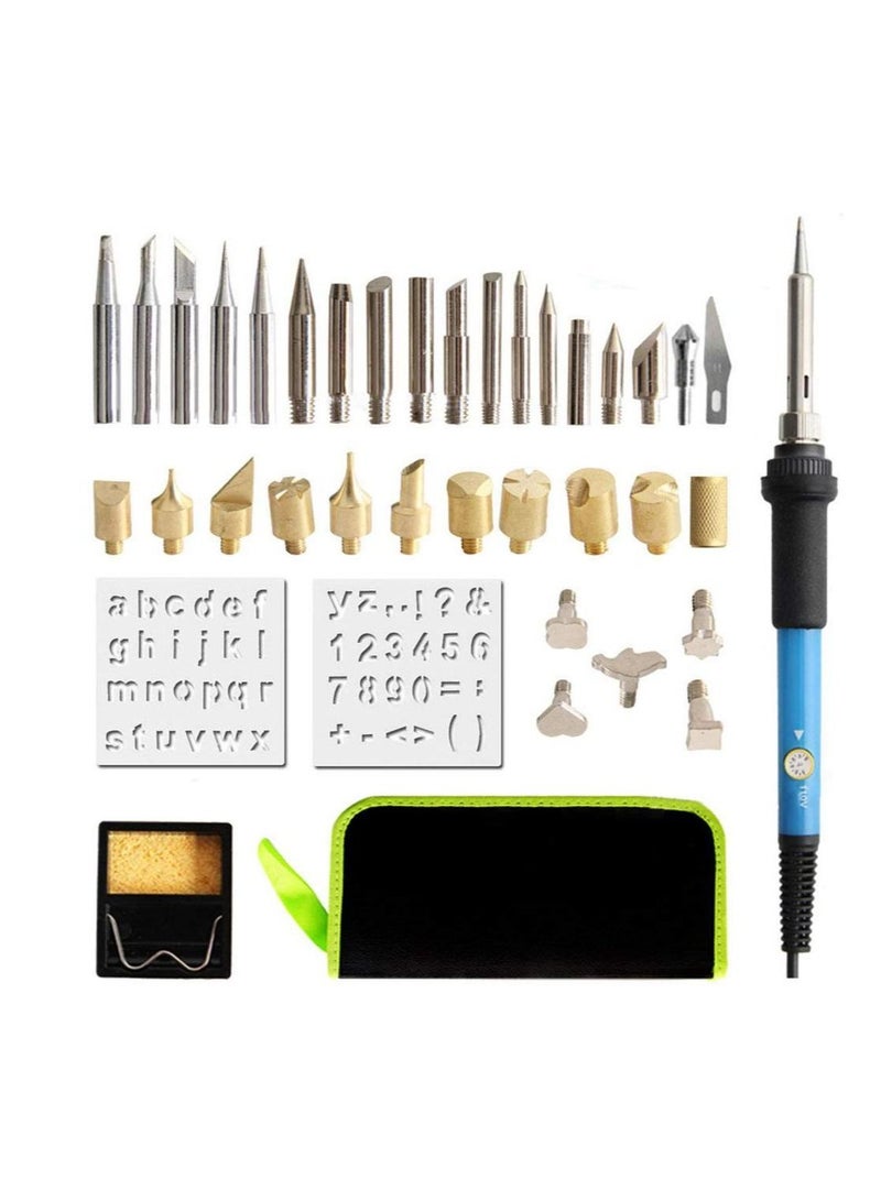 40PCS Soldering Iron Kit Wood Burning Pen Set Electric Soldering Iron Carving Pyrography Tools  - Image 1