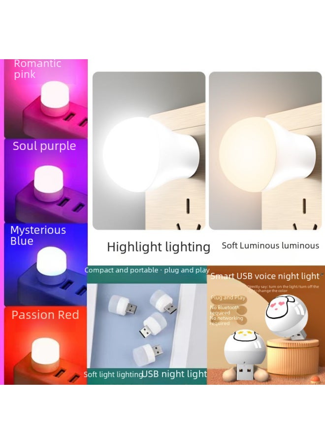 Usb Lighting Decorations Lamp For Desk Night Lamp Bedside Eye Protection Reading Ambient Lighting Mood Light-Color:Y3-USB Night Light (light) + Opp Bag  - Image 2