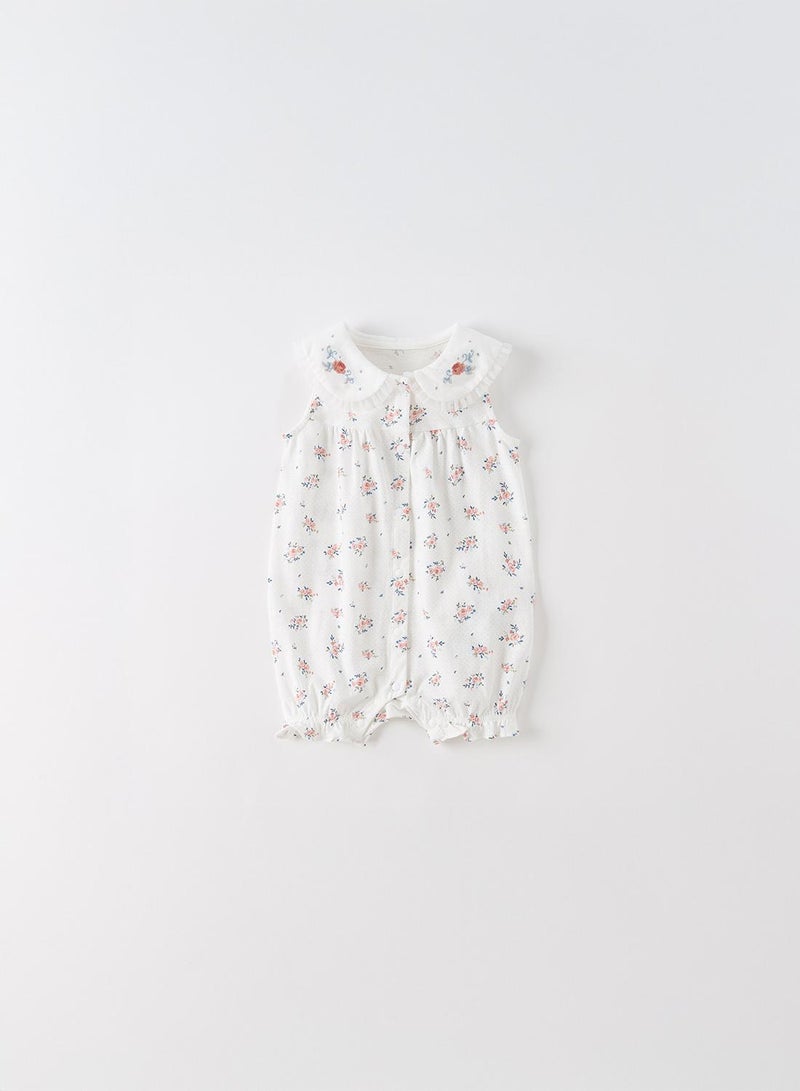 Dave & Bella Floral Embroidery Romper - Image 1