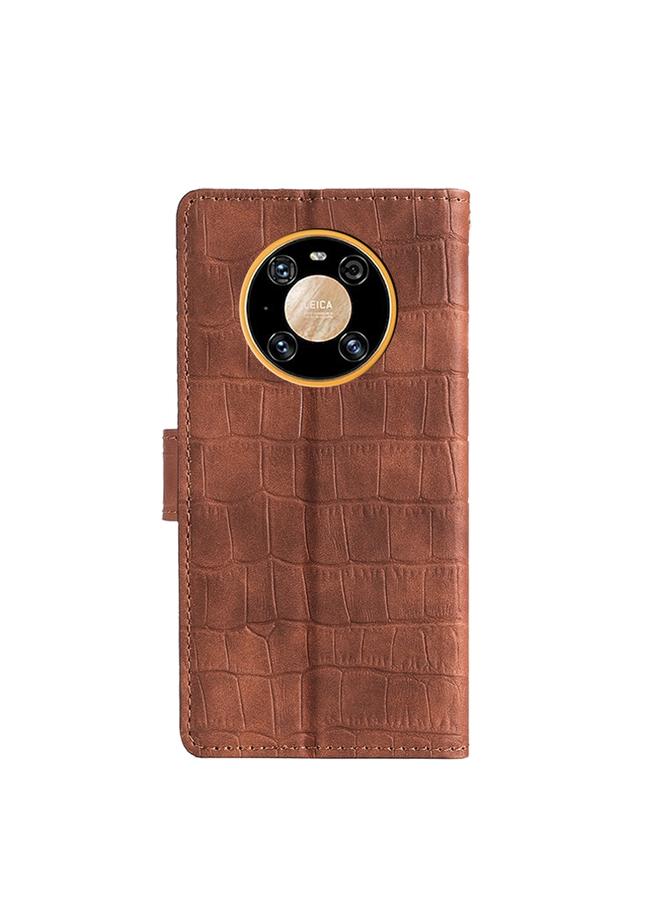 S-TOP Case For Huawei Mate 40 Pro Skin Feel Crocodile Texture Magnetic Clasp Horizontal Flip PU Leather Case with Holder & Card Slots & Wallet - Image 3