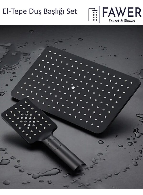 FAWER Faucet & Shower Black Robot Shower Head Set Hand and Head Shower Set  - Image 1