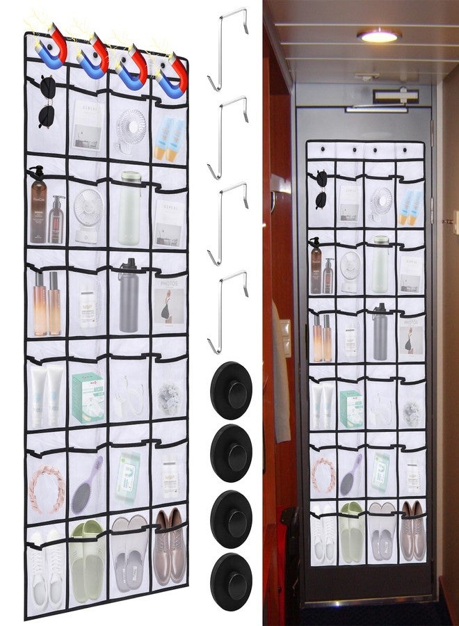 CTTZCKJ Over The Door Organizer For Cruise Ships|Magnetic Door Organizers with 24-Pocket for Cruise Ship|55"x21"|Cruise Over the Door Organizer,Magnetic Shoe Rack for Cruise,Behind-Door Storage - Image 1