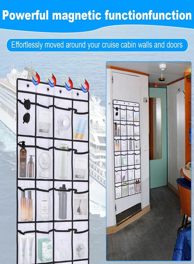 CTTZCKJ Over The Door Organizer For Cruise Ships|Magnetic Door Organizers with 24-Pocket for Cruise Ship|55"x21"|Cruise Over the Door Organizer,Magnetic Shoe Rack for Cruise,Behind-Door Storage - Image 4