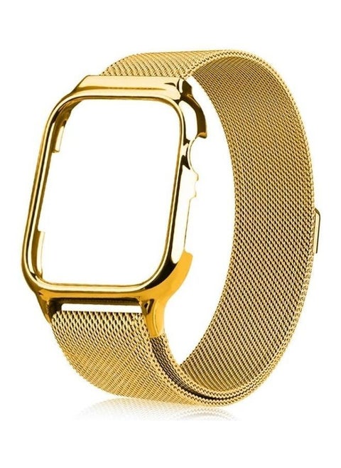 Milanese Loop Watchband With Frame For Apple Watch Series 4/5 40mm Gold