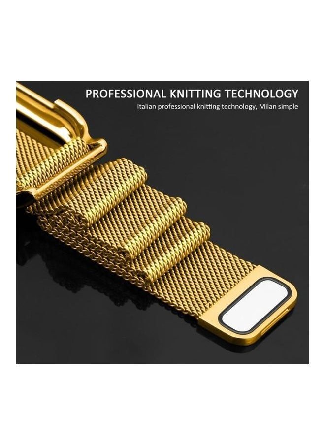 NIBEMINENT - Milanese Loop Watchband With Frame For Apple Watch Series 4/5 40mm Gold - Image 1