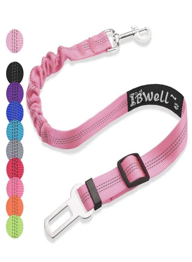 IBWell حزام أمان للكلاب من IBWell للسيارة مع حبل مطاطي مرن، حزام أمان للكلاب للسيارة (وردي فاتح، قطعة واحدة - 27.6 بوصة) - Image 1