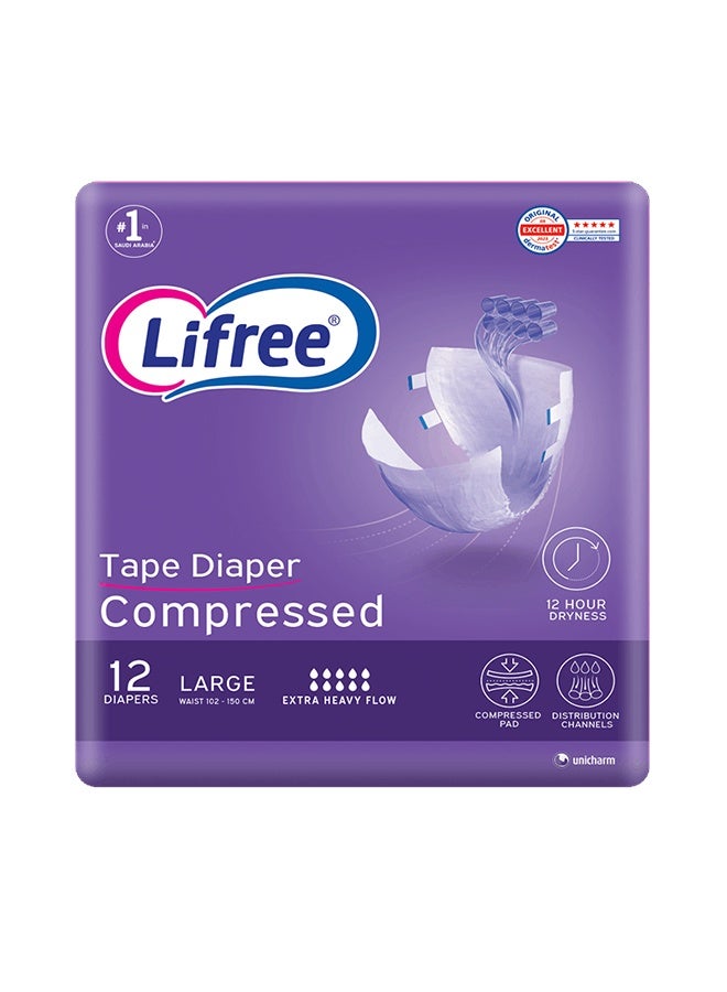 Lifree Adult Diapers Tape Large - 1 X 12 Pac 