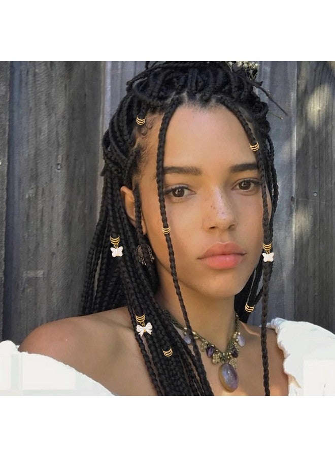RUSTAMM 15 Pcs Hair Jewelry for Braids Accessories Gold Bow Butterfly Star Metal Alloy Beads Cuffs Clip for Women Men Girls Dreadlock Decorations Party Styling Tools - Image 3