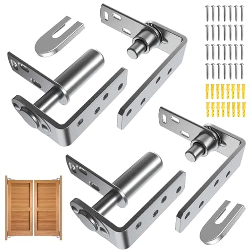 Eegoowa Cafe Door HingesSaloon Door HingeSwinging Door HingesSelf Closing304 Stainless Steelfor Saloon DoorsCafe DoorsSwinging DoorsCourtyard Door Silver2PCS Big - Image 1