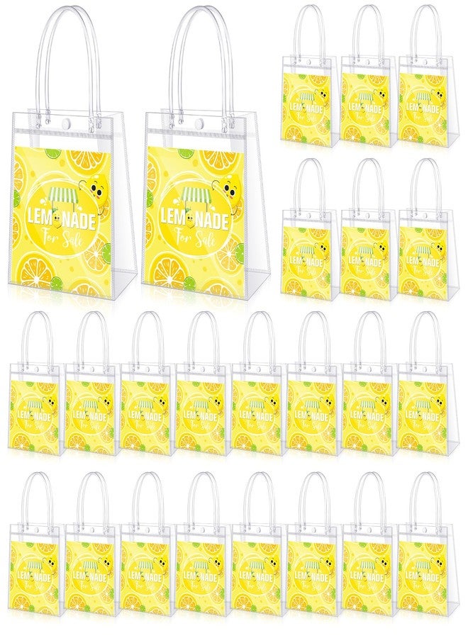 Colingmill 24 Pcs Lemon Party Favors Gift Bags PVC Lemonade Goodie Candy Treat Bags with Handles for Summer Wedding Birthday Baby Shower Lemonade Stand Party Decorations Supplies - Image 1