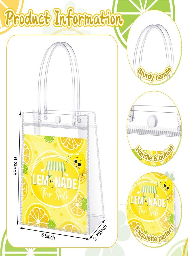 Colingmill 24 Pcs Lemon Party Favors Gift Bags PVC Lemonade Goodie Candy Treat Bags with Handles for Summer Wedding Birthday Baby Shower Lemonade Stand Party Decorations Supplies - Image 2