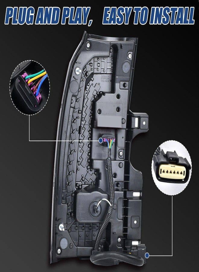 Goopool مجموعة مصابيح خلفية من Goopool متوافقة مع GMC Yukon XL موديلات 2015-2020، مصباح LED خلفي جهة الراكب الأيمن، مصباح فرامل وإشارة انعطاف مع لمبة، بديل للأرقام 23380460 و84536243 وGM2801268 - Image 5