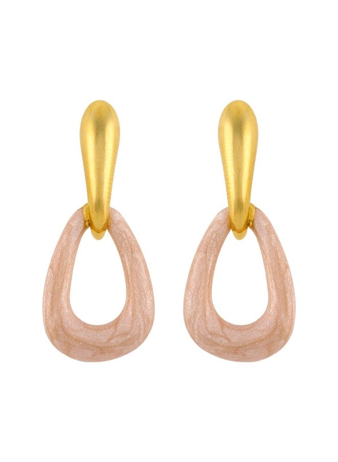 KUSHAL'S Fashion Jewellery Pink Gold Polished Copper Trendy Earrings, Best for Casual Wear & Special Occasion - 455726 - Image 1