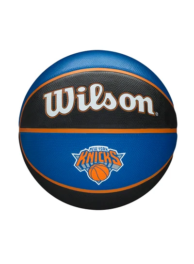 Wilson NBA Team Alliance Basketball New York Knicks - Size 7 for +12 years old and Adults - Black/Blue/Orange