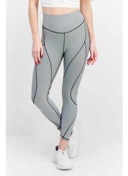 Women Sportswear Fit 7/8 Yoga Tight, Black/White