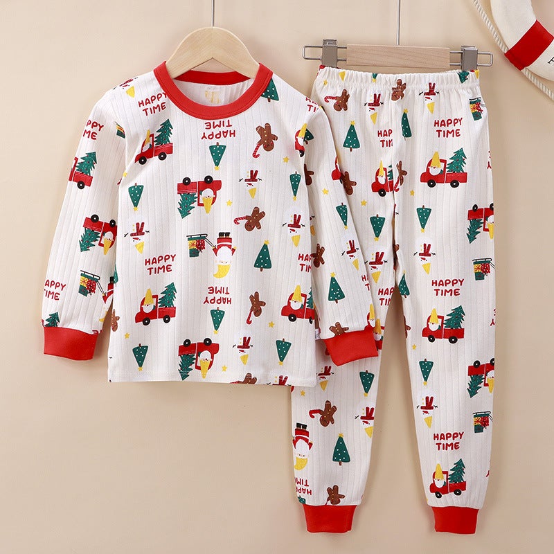 Boys' Underwear Suit Pure Cotton Girls' Middle-Sized Homewear Big Children'S Pajamas Teenagers Autumn Clothes Long Pants Children'S Clothing - Image 3